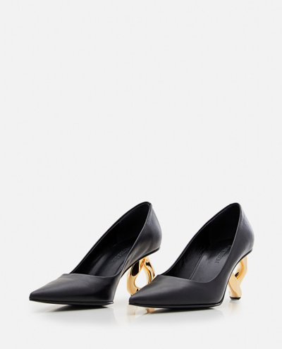 Shop Jw Anderson Leather Pump With 75 Mm Chain ​​heel In Black