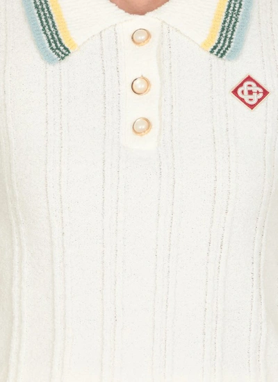 Shop Casablanca Three Buttons Cotton Polo In White