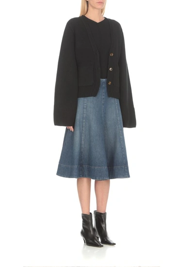 Shop Khaite Lennox Skirt In Blue