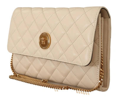 Shop Versace Elegant White Nappa Leather Evening Shoulder Women's Bag