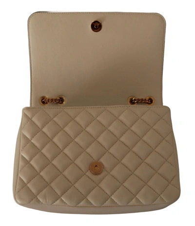 Shop Versace Elegant White Nappa Leather Shoulder Women's Bag