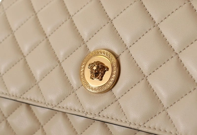 Shop Versace Elegant White Nappa Leather Evening Shoulder Women's Bag