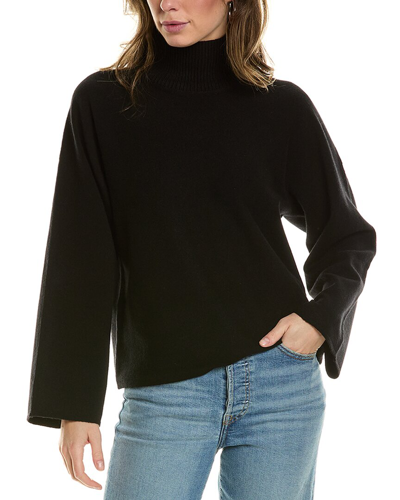 Shop Vince Dolman Sleeve Wool & Cashmere-blend Sweater In Black
