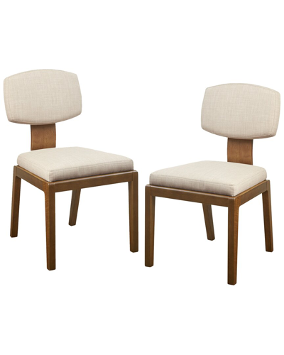 Shop Ink+ivy Set Of 2 Lemmy Armless Upholstered Dining Chair In Brown