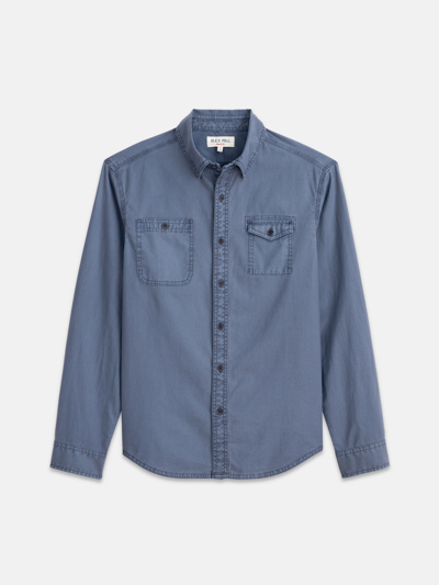 Shop Alex Mill Utility Shirt In Lightweight Twill In Storm Blue