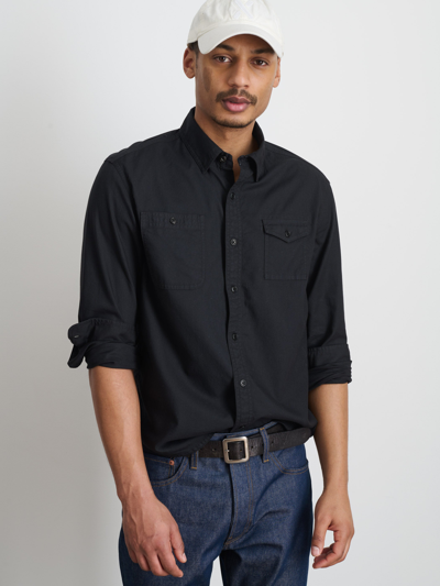 Shop Alex Mill Utility Shirt In Lightweight Twill In Washed Black