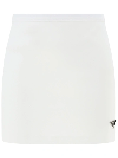 Shop Prada Mini Skirt In Bianco