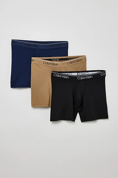 Shop Calvin Klein Micro Stretch Boxer Brief 3-pack In Blue, Men's At Urban Outfitters