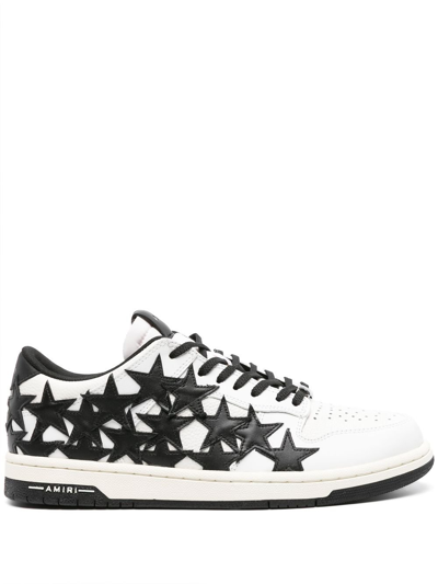 Shop Amiri White Star Leather Sneakers In Neutrals