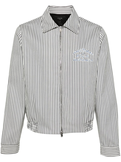 Shop Amiri White Motors Striped Cotton Jacket - Men's - Cotton In Black