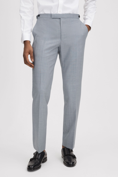 Shop Reiss Soft Blue Dandy Slim Fit Wool Adjuster Trousers