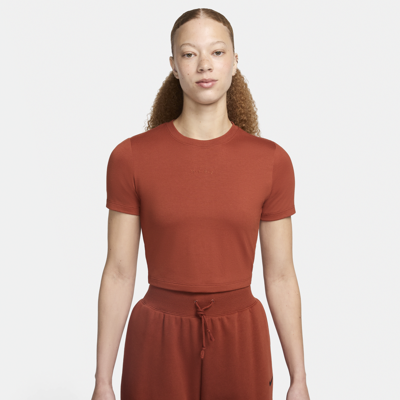 Shop Nike Women's  Sportswear Essential Slim Cropped T-shirt In Orange