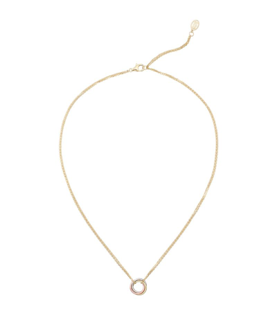 Shop Cartier Small White, Yellow And Rose Gold Trinity Necklace In Multi
