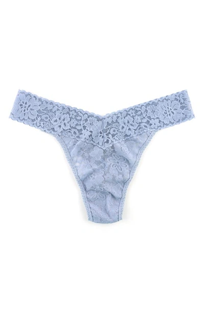 Shop Hanky Panky Daily Lace Original Rise Thong In Grey Mist