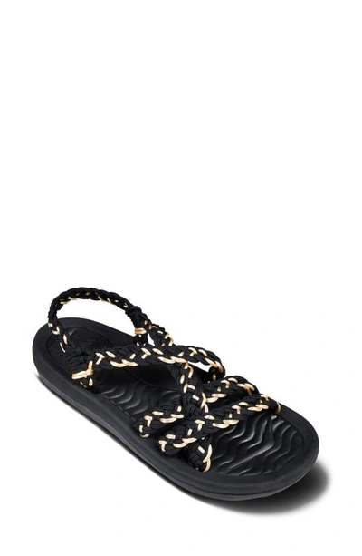 Shop Aerosoft Braided Strap Sandal In Black-gold