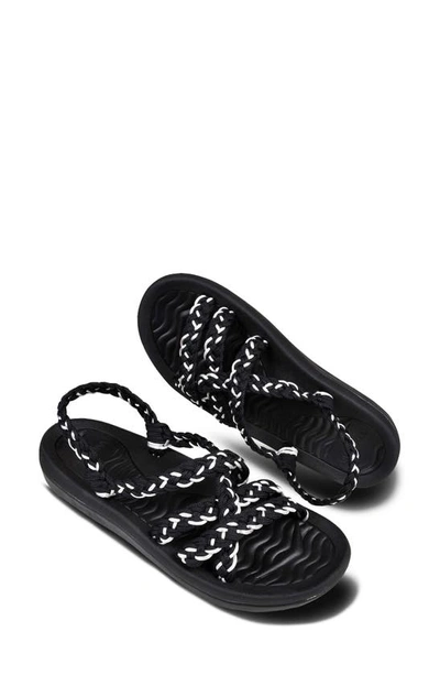 Shop Aerosoft Braided Strap Sandal In Black-silver