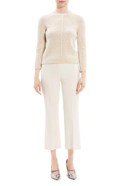 Shop Theory Shrunken Wool & Cashmere Sweater In Cream Multi