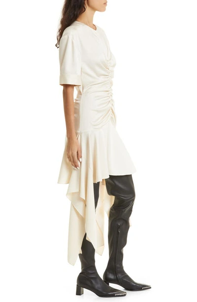 Shop Aknvas Whitney Ruched Dress In Ivory