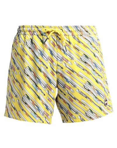 Shop Colmar Man Swim Trunks Yellow Size 34 Polyester, Elastane