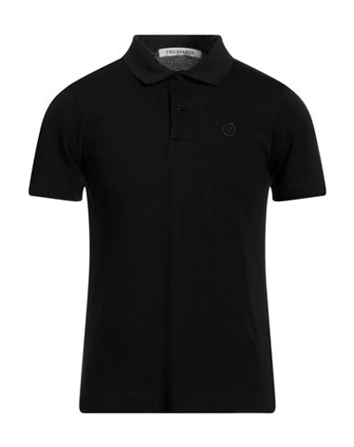 Shop Trussardi Man Polo Shirt Black Size 3xl Cotton