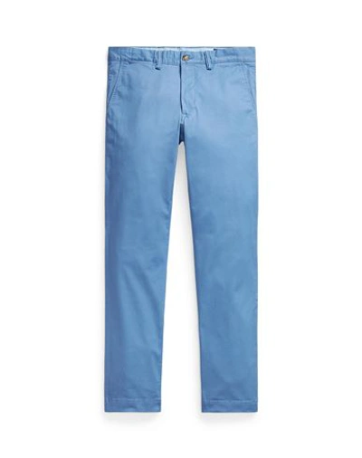 Shop Polo Ralph Lauren Stretch Slim Fit Washed Chino Pant Man Pants Slate Blue Size 31w-32l Cotton, Elast