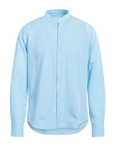 Shop Gmf 965 Man Shirt Sky Blue Size 16 Cotton, Linen