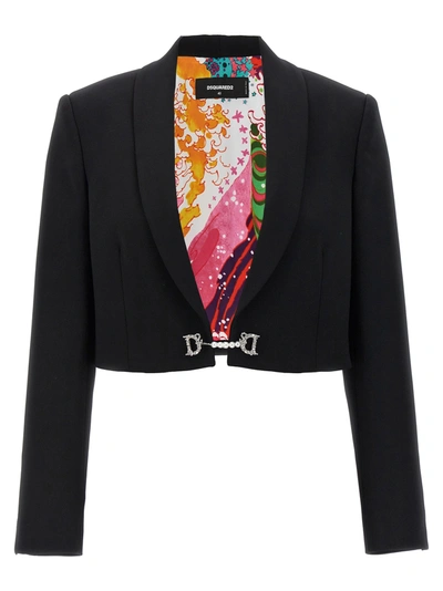 Shop Dsquared2 D2 Jewel Blazer And Suits In Black