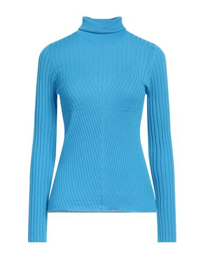 Shop Act N°1 Woman Turtleneck Azure Size 6 Wool In Blue