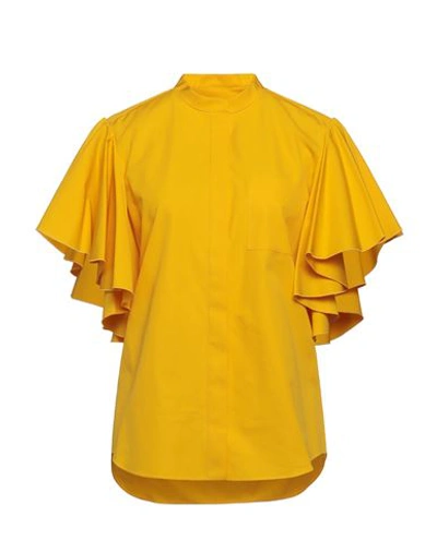 Shop Maison Rabih Kayrouz Woman Shirt Yellow Size 4 Cotton