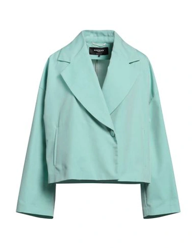 Shop Rochas Woman Blazer Light Green Size 4 Cotton, Polyester