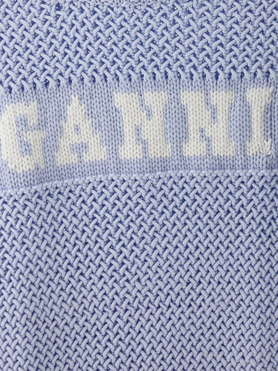 Shop Ganni Logo Vest In Blue