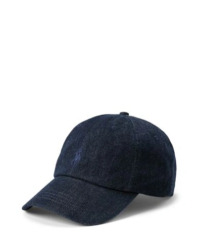 Shop Polo Ralph Lauren Indigo Denim Ball Cap Man Hat Blue Size Onesize Cotton