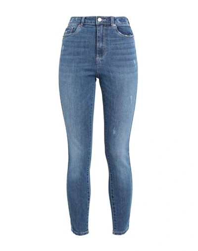 Shop Vero Moda Woman Jeans Blue Size Xl-30l Cotton, Polyester, Recycled Polyester, Viscose, Elastane