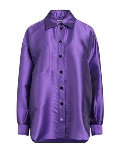 Shop Sandro Woman Shirt Purple Size 2 Polyester, Silk