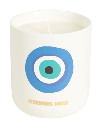 Shop Assouline Mykonos Muse Travel Candle Candle Blue Size - Paraffin Wax, Natural Wax, Ceramic, Soy Fibe