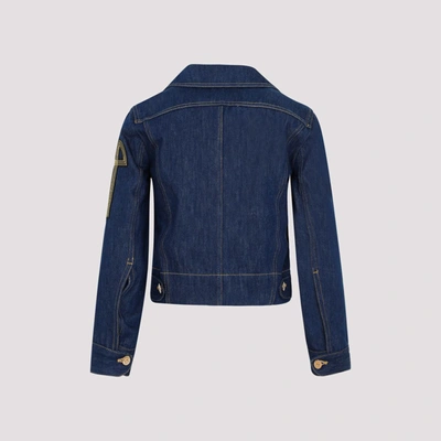 Shop Patou Iconic Denim Shaped Jacket In Blue