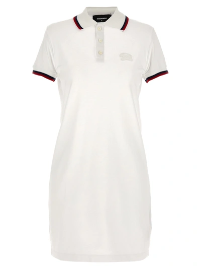Shop Dsquared2 Maxi Cut Out Polo Dress Dresses White