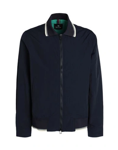 Shop Ps By Paul Smith Ps Paul Smith Man Jacket Navy Blue Size L Recycled Nylon