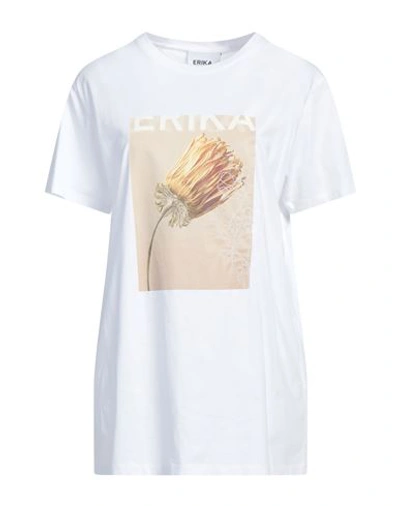 Shop Erika Cavallini Woman T-shirt White Size L Cotton