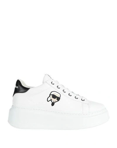 Shop Karl Lagerfeld Woman Sneakers White Size 7 Leather