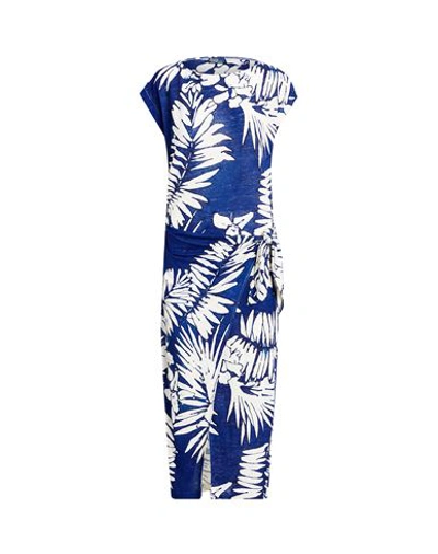 Shop Polo Ralph Lauren Woman Maxi Dress Blue Size M Linen
