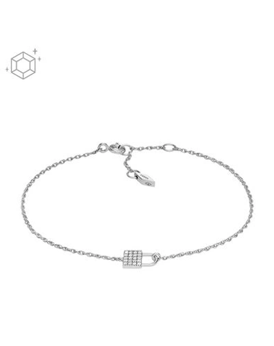 Shop Fossil Woman Bracelet Silver Size - 925/1000 Silver, Crystal