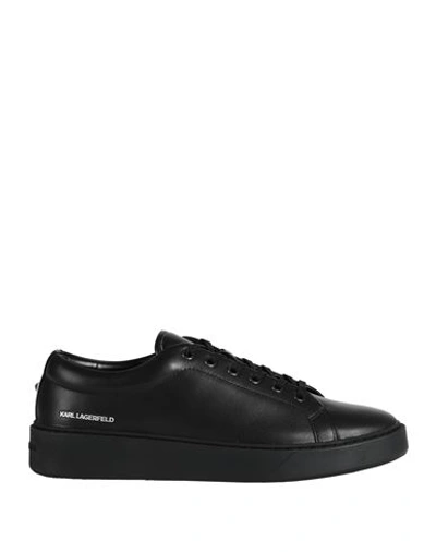 Karl Lagerfeld Man Sneakers Black Size 13 Leather In Black