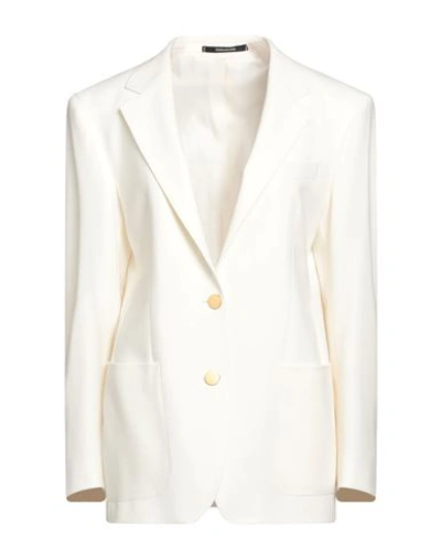 Shop Tagliatore 02-05 Woman Blazer Off White Size 4 Polyester, Virgin Wool, Elastane