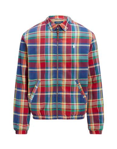 Shop Polo Ralph Lauren Bayport Madras Jacket Man Jacket Red Size L Cotton