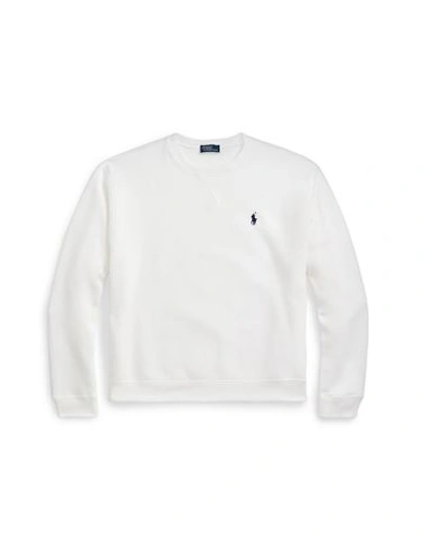 Shop Polo Ralph Lauren Fleece Crewneck Sweatshirt Woman Sweatshirt White Size L Cotton, Polyester