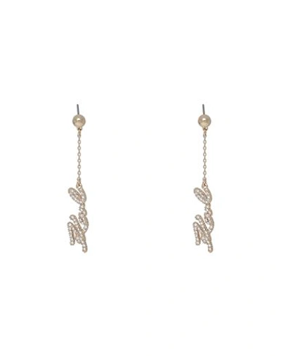 Karl Lagerfeld Woman Earrings Gold Size - Brass, Glass In Gold