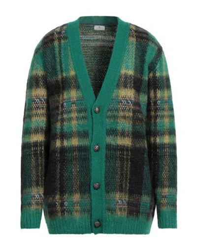 Shop Etro Man Cardigan Green Size L Wool, Mohair Wool, Polyamide