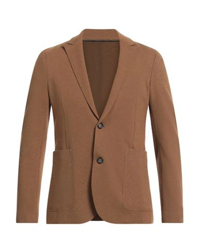 Paolo Pecora Man Blazer Brown Size 40 Viscose, Wool, Polyamide, Elastane In Brown