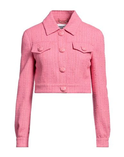 Shop Moschino Woman Blazer Pink Size 8 Cotton, Polyamide